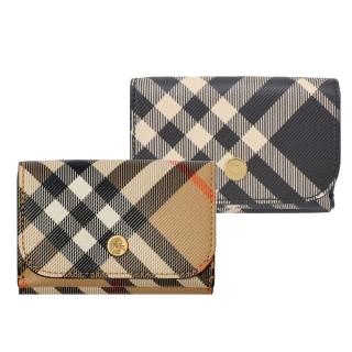 【BURBERRY 巴寶莉】新款格紋三折零錢短夾(任選)