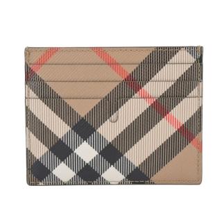 【BURBERRY 巴寶莉】新款經典格紋長版卡片夾(沙色)