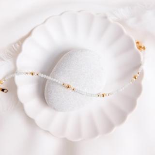 【Ficelle】正能量 緬甸玉 K金 摩登女子的爵士樂•散拍手鍊(輕珠寶 天然石 磁場 開運 設計款 手工製作)