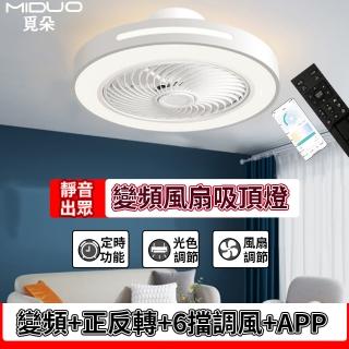 【MIDUO 覓朵】超薄靜音吊扇燈帶導風輪(LED吸頂燈60公分 吸頂風扇燈 電風扇吊燈 餐廳燈 天花板風扇)