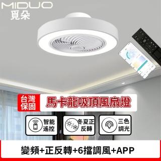 【MIDUO 覓朵】簡約風變頻正反轉風扇燈(慧電風扇 六檔風速 無極調光吊燈 餐廳燈 迴圈吸頂扇 隱形吊扇燈)