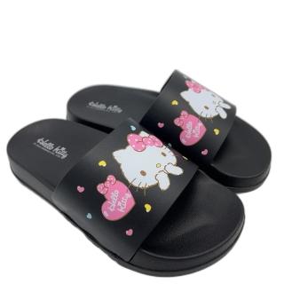 【三麗鷗拖鞋】臺灣製Hello Kitty拖鞋-黑色(兒童拖鞋 女童鞋 涼鞋 室內鞋 拖鞋)