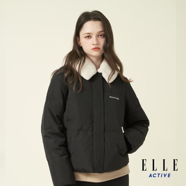 【ELLE ACTIVE】女款 保暖領可拆羽絨外套-黑色(EA24A2W6701#99)