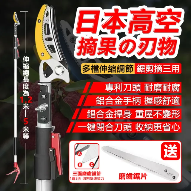 【AMITOF】D款二節2.4-4米伸縮高枝剪 高空摘果器 高空采摘器(高空採摘 水果採摘 摘果器 伸縮摘果器)