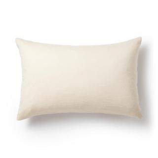 【MUJI 無印良品】暖棉枕套/50/淺米*粉紅 成品尺寸52*95cm 圓柱形 適用尺寸50*70cm