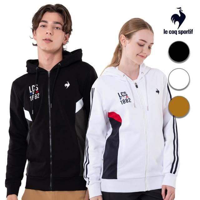 【LE COQ SPORTIF 公雞】休閒基礎針織連帽外套 男女款-3色-LWU63461