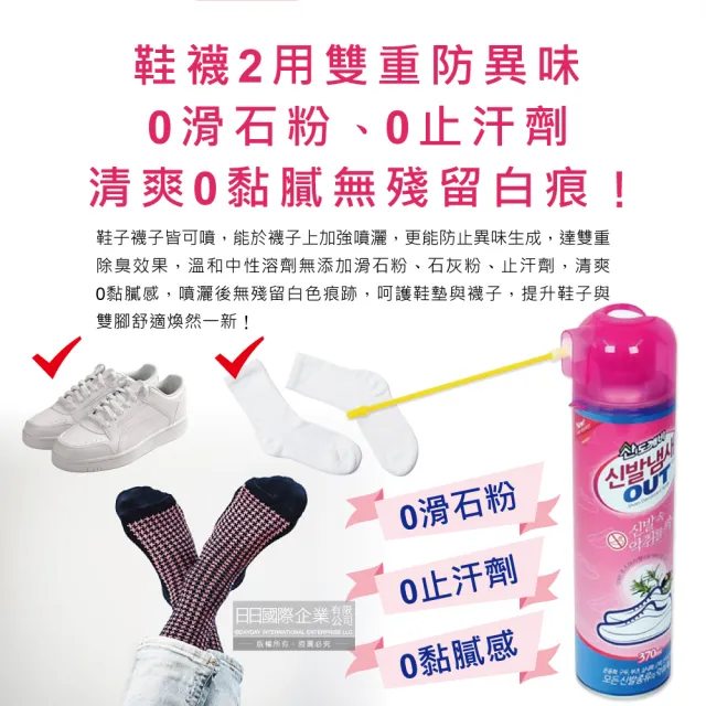 【韓國SANDOKKAEBI山鬼怪】腳氣OUT長噴嘴鞋用除臭芳香噴霧370ml/罐-迷迭香(鞋靴襪子汗淨味芳香氛噴消臭劑)