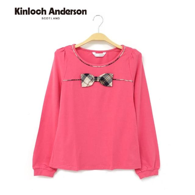 Kinloch Anderson 圓領蝴蝶結彈性長袖上衣 直 KA0465315 桃 藍 黑