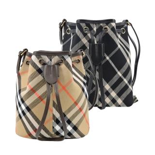 【BURBERRY 巴寶莉】新款格紋迷你水桶包(任選)