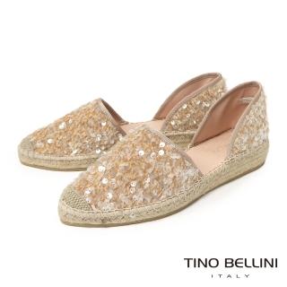 【TINO BELLINI 貝里尼】亮片懶人鞋FZCT011-3(米色)