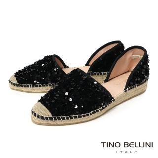 【TINO BELLINI 貝里尼】亮片懶人鞋FZCT011-1(黑色)