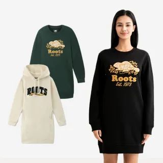 【Roots】女款-雙11精選Roots 經典海狸LOGO長袖洋裝(多款可選)