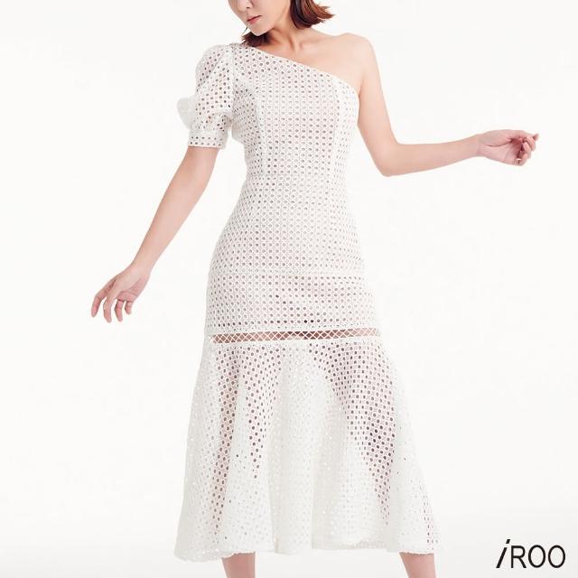 【iROO】網洞單肩魚尾洋裝