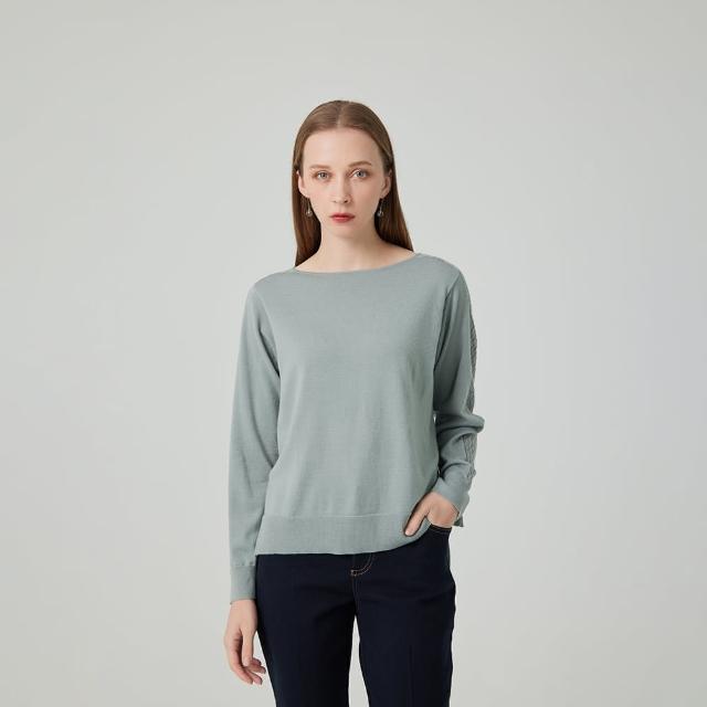 【giordano ladies】袖子緹花設計針織上衣(02354545)