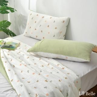 【格蕾寢飾】La Belle 100%純棉可水洗雙層泡泡紗信封枕套-繽紛小蘑菇(2入 45x75cm)