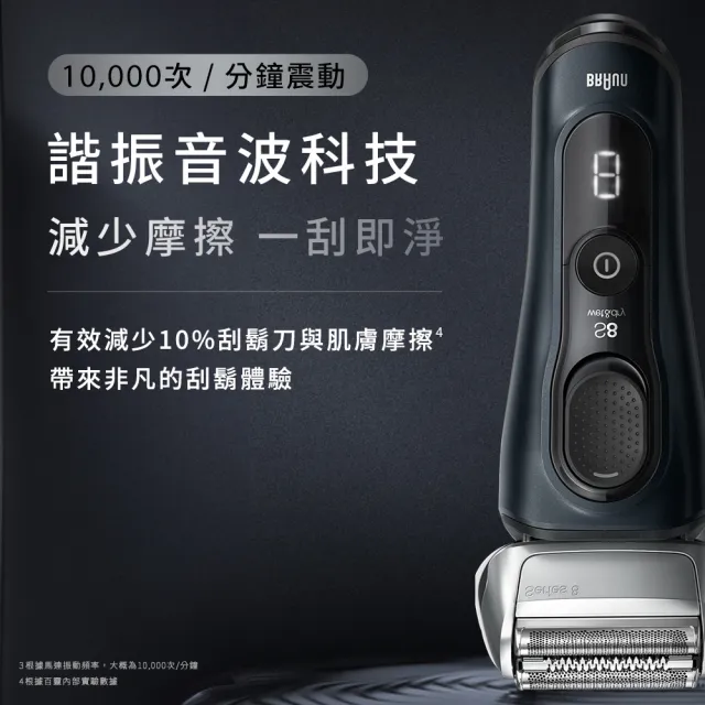 【德國百靈BRAUN】8系列PRO 智美音波電動刮鬍刀/電鬍刀 清潔座組 德國製造(8563cc)