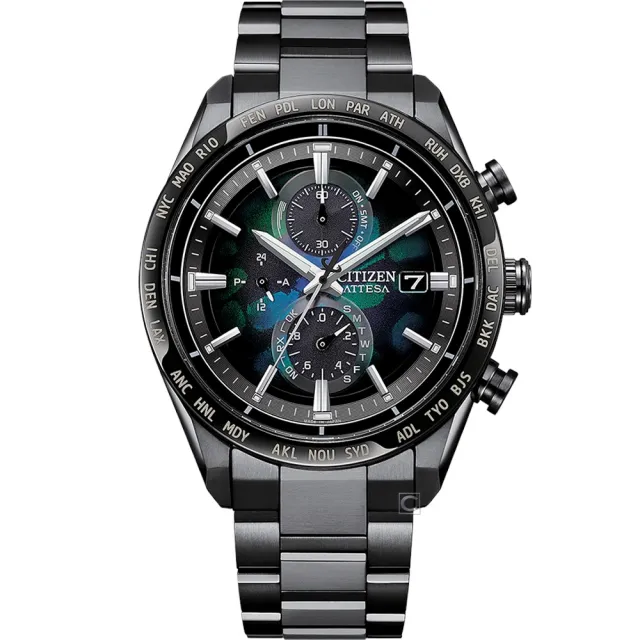 【CITIZEN 星辰】ATTESA 宇宙幻彩 光動能 鈦金屬電波 男錶 42MM(AT8286-65E)
