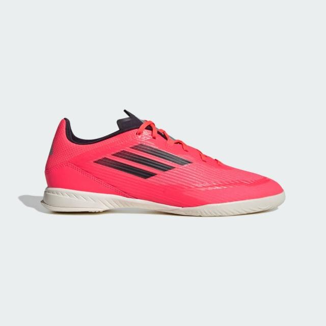 【adidas 愛迪達】F50 League IN 男女 足球鞋 運動 訓練 平底 室內 耐磨 螢光紅(IF1331)