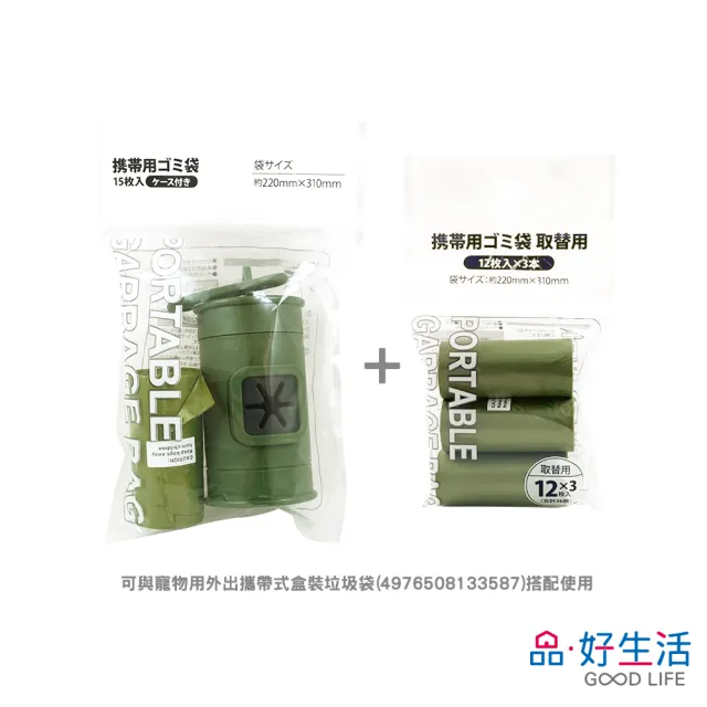 【GOOD LIFE 品好生活】寵物用攜帶式垃圾袋補充包/排泄物收集袋(36枚入)(日本直送 均一價)