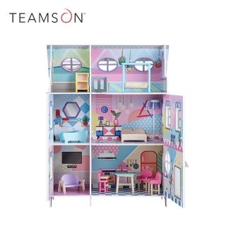 【Teamson】奇境日光室木製聲光豪華芭比娃娃屋(附11家具配件)
