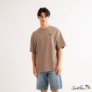 【Arnold Palmer 雨傘】男裝-趣味LOGO休閒T-Shirt(卡其色)