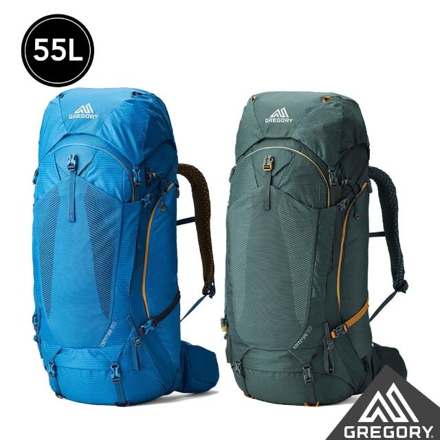 【Gregory官方直營】55L KATMAI 登山背包 異海藍 氧化綠 M/L(附雨罩 負重包 多日登山包 登山包)