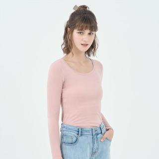 【GIORDANO 佐丹奴】女裝G-WARMER彈力圓領極暖衣(15 石蕊粉紅)