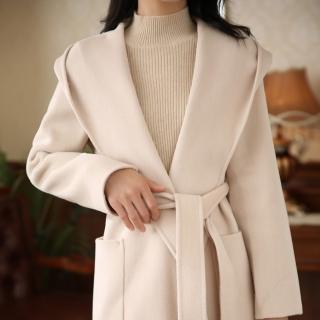 【巴黎精品】現貨+預購 羊毛大衣毛呢外套(保暖造型寬肩連帽女外套4色a1il77)
