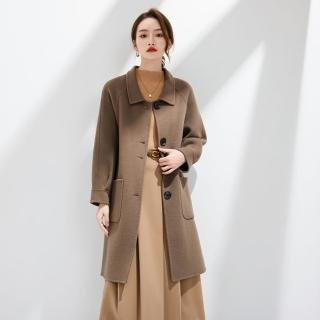 【巴黎精品】現貨+預購 羊毛大衣毛呢外套(保暖中長款修身簡約翻領女外套3色a1il47)