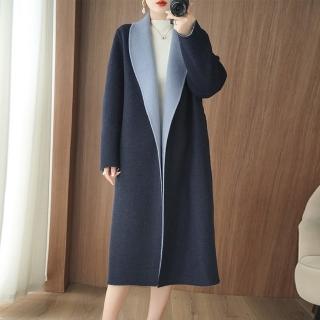【巴黎精品】現貨+預購 羊毛大衣毛呢外套(保暖美拉德素面羊毛女外套4色a1il62)