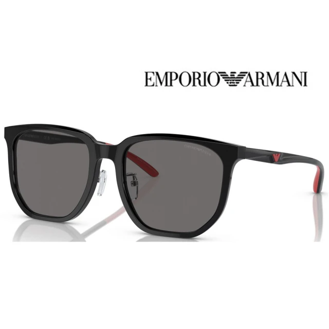 EMPORIO ARMANI 亞曼尼 亞洲版 時尚偏光太陽眼鏡 EA4215D 501781 亮黑框深灰偏光鏡片 公司貨