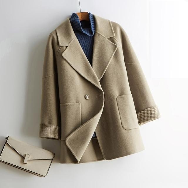 【巴黎精品】現貨+預購 羊毛大衣毛呢外套(保暖日系休閒西服羊毛女外套4色a1il51)