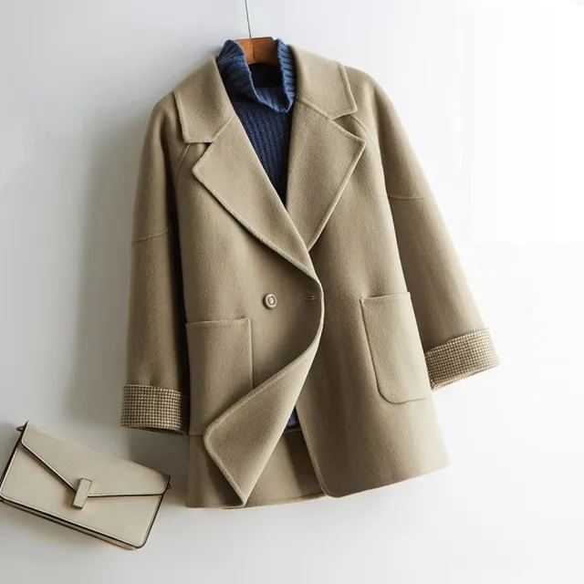 【巴黎精品】現貨+預購 羊毛大衣毛呢外套(保暖日系休閒西服羊毛女外套4色a1il51)