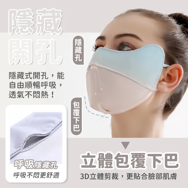 【SYU】抗UV UPF50+冰絲防曬口罩(防曬面罩 涼感口罩 冰絲口罩 防曬 臉部防曬 透氣口罩)