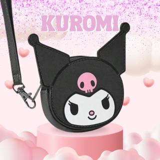 【SANRIO 三麗鷗】酷洛米Kuromi聯名皮革零錢包票卡行李牌吊牌杯墊(粉黑兒童包包女兒生日禮