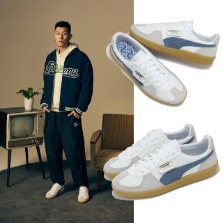 【PUMA】休閒鞋 Palermo Lth 男鞋 女鞋 白藍 麂皮 膠底 情侶鞋 德訓鞋 E.SO 瘦子同款(396464-14)