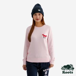 【Roots】Roots女裝- HERITAGE ANIMAL TERRY 圓領上衣(淺粉)