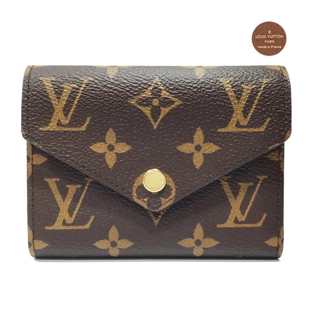 【Louis Vuitton 路易威登】M62472 經典Victorine系列經典Monogram帆布三折暗釦短夾(棕色)
