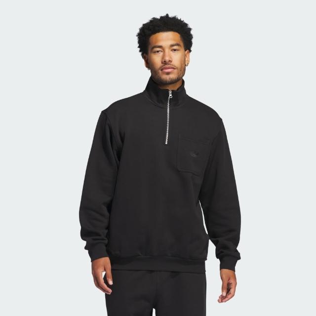 【adidas 愛迪達】長袖上衣 男款 運動 H SHMOO 1/4 ZIP 黑 IZ4870(S2804)