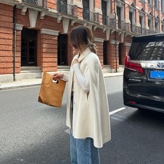 【巴黎精品】現貨+預購 羊毛大衣毛呢外套(保暖時尚寬鬆斗篷女外套2色a1il7)