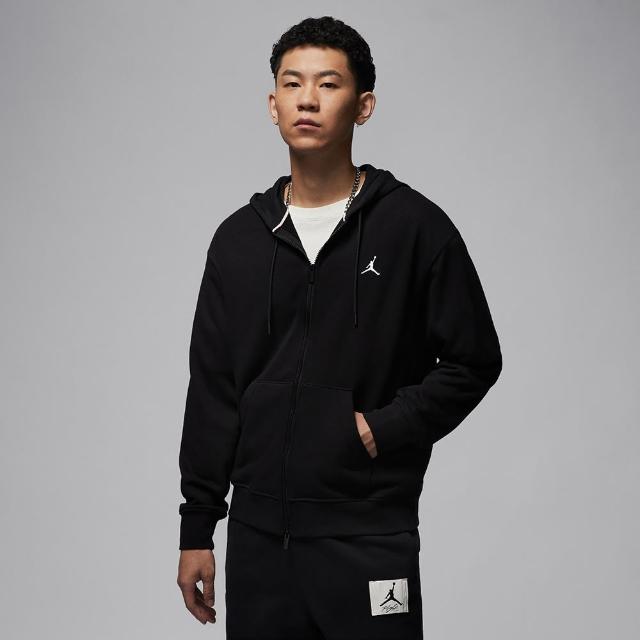 【NIKE 耐吉】外套 男款 運動連帽外套 喬丹 毛圈布 AS M J BRK FLC FZ LB 黑 FV7292-010