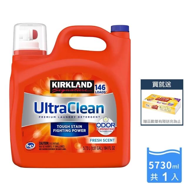 【Kirkland Signature 科克蘭】超濃縮清新香洗衣精5.73公升/瓶+春風一秒抽取式廚房紙巾60抽x1包