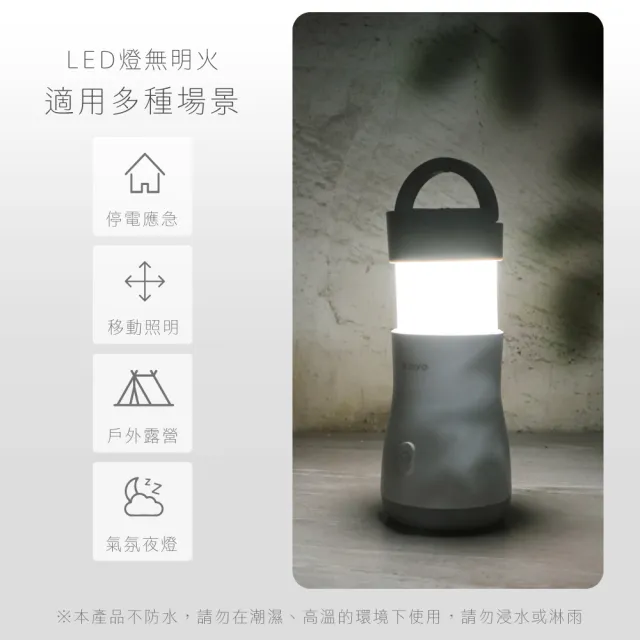 【KINYO】三合一LED手電筒露營燈(福利品)