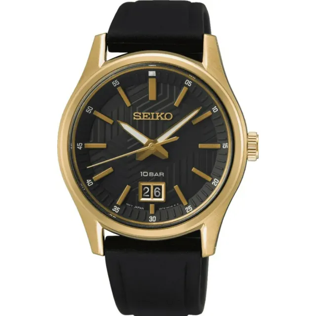 【SEIKO 精工】CS 幾何紋路簡約設計 大日期窗石英腕錶-39.5mm(SUR560P1 / 6N76-00K0C)