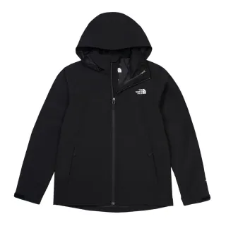 【The North Face】北面女款黑色DryVent防水透氣連帽衝鋒衣｜88FY4H0(外套)
