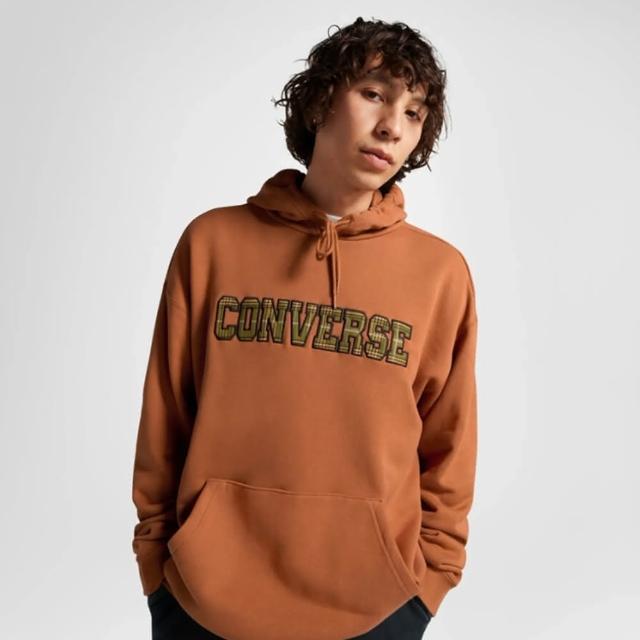 【CONVERSE】長袖上衣 男款 帽T 運動 ELEVATED LOGO GRAPHIC HOODIE 咖10025629-A03