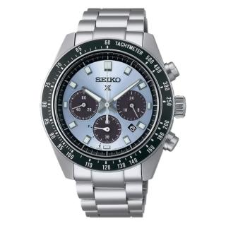 【SEIKO 精工】Prospex SPEEDTIMER 熊貓 太陽能計時腕錶-冰藍/41.4mm(SSC935P1 / V192-0AH0U)