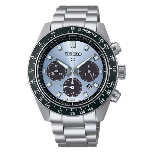 【SEIKO 精工】Prospex SPEEDTIMER 熊貓 太陽能計時腕錶-冰藍/41.4mm(SSC935P1 / V192-0AH0U)