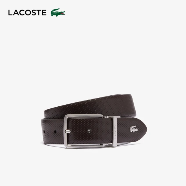 LACOSTE 配件-雙面寬扣腰帶(咖啡色)