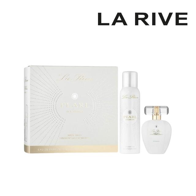 【LA RIVE】Pearl施華洛白 香水75ml+噴霧150ml(專櫃公司貨 歐洲原裝進口)